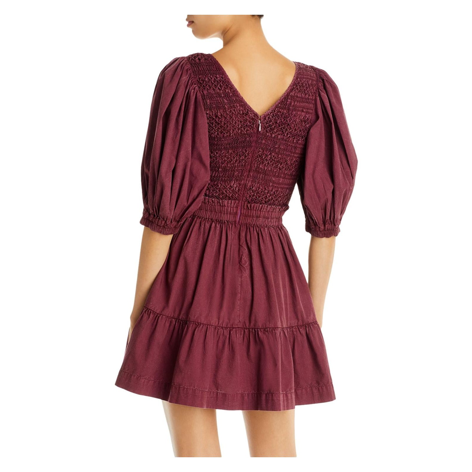 Sea New York Simona Mini Dress Puff Sleeve Smocked Boho Cotton Party Garden 6 — image 2 of 8